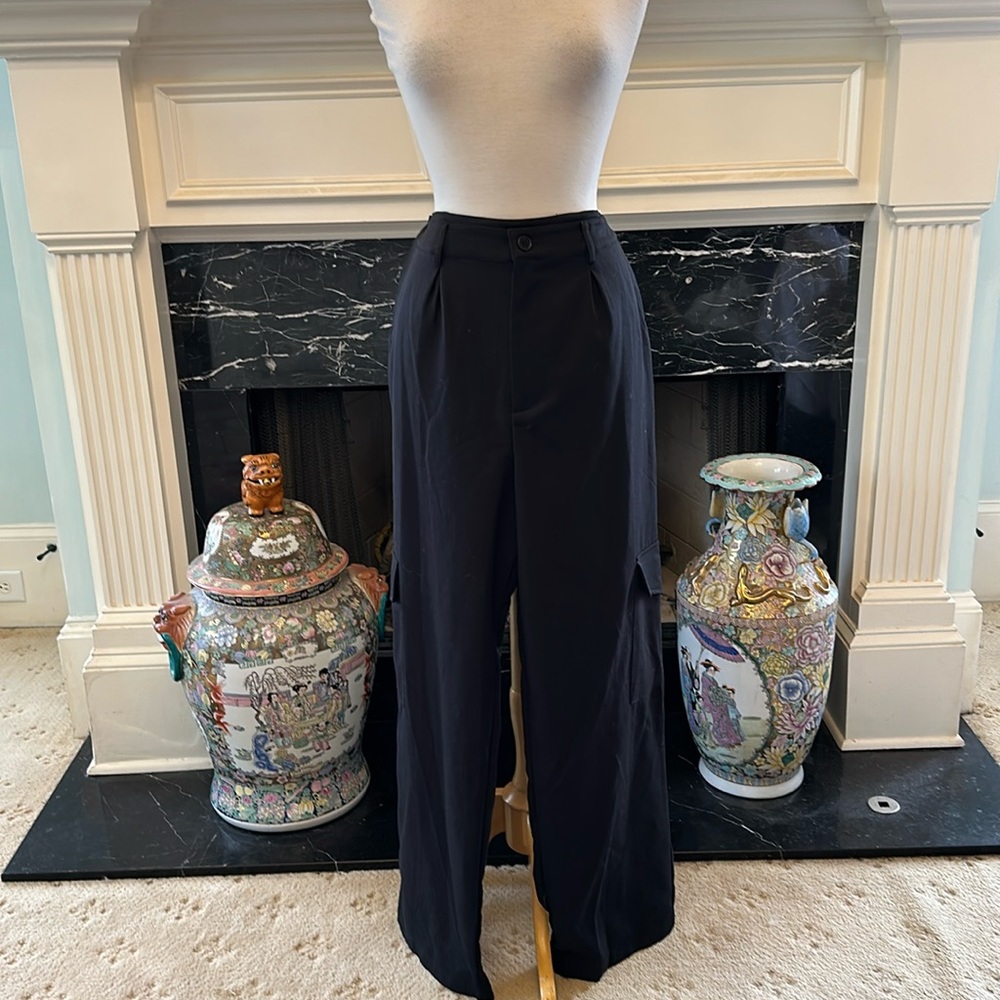 NWT “Now And This” blk dress wide leg cargo pants